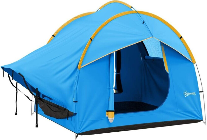 Baktelt Biltelt 6 Personers Kuppeltelt Med 3 Dørs Vindu Bakluke Telt For Campingvogn Suv Polyester Blå