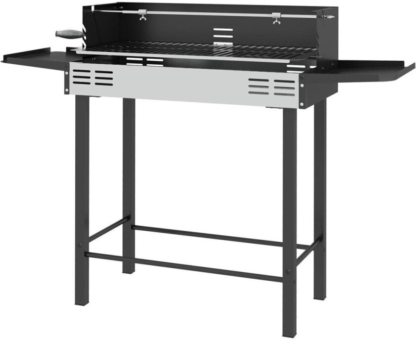 Kullgrill Campinggrill Med Grillrist Og Rotisseriesett Sammenleggbar Campinghagegrill I Rustfritt Stål + Metall Svart