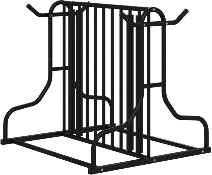 Sykkelstativ, Flere Stativ, Værbestandig, For Opptil 4 Sykler, På Begge Sider, Stål, Svart, 90X80X80Cm