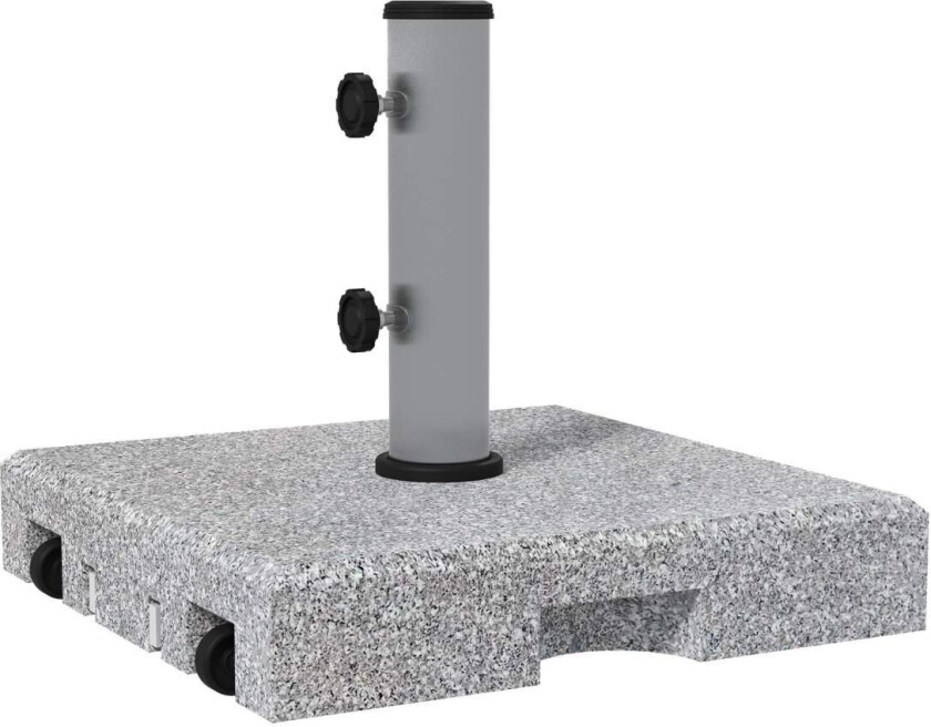 Parasollstativ 38,5 Kg Parasollfot For Stangdiameter Ø 32/38/48 Mm, Paraplystativ Med Hjul For Hage, Balkong, Granitt, Grå 45 X