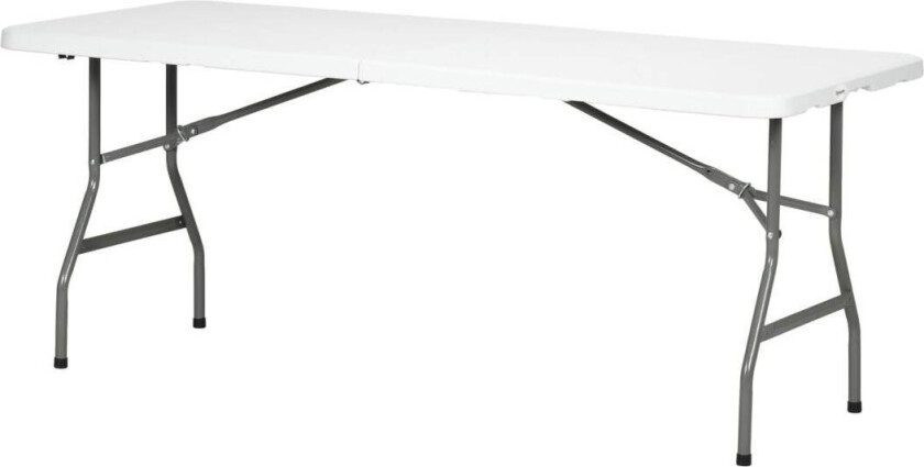 Campingbord Sammenleggbar Balkong Bord 6 Personer Buffetbord Hage Hdpe Hvit 180X75X73Cm