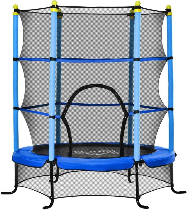 Trampoline Ø163 Cm Hagetrampoline Mini Trampoline For Barn Med Sikkerhetsnettkantdeksel For Innendørs Og Utendørs Stålblå Opp Ti