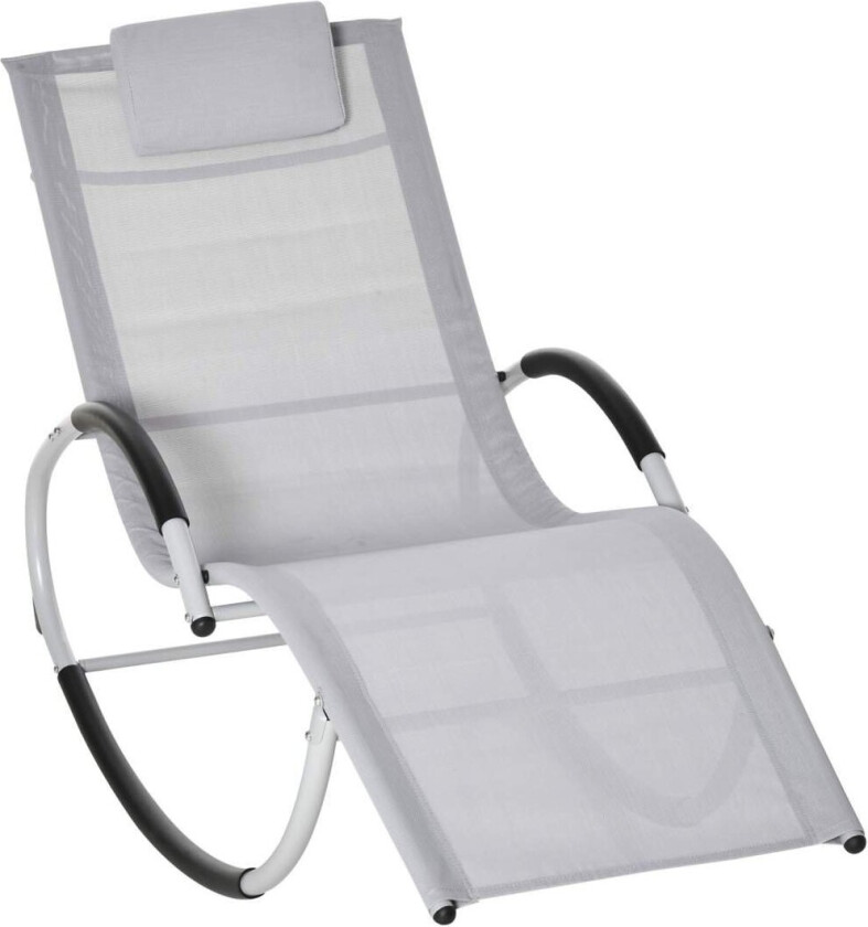 Gyngestol Hage Gyngestol Med Nakkestøtte Gyngestol Hagestol Metall Mesh Lys Grå 65 X 144 X 83 Cm