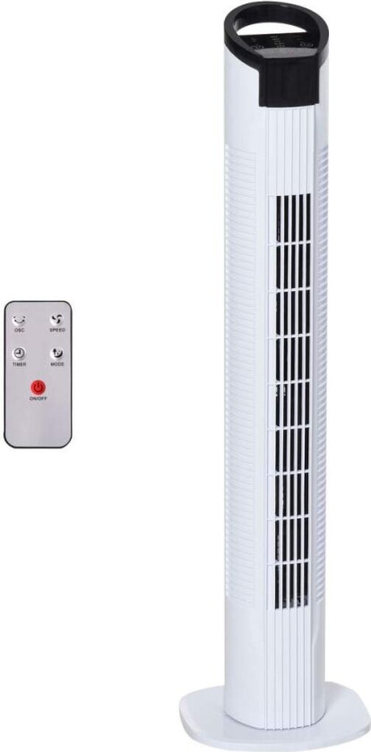 Tårnvifte 70° Oscillasjon, 78,5 Cm, 50W, 3 Moduser Og Hastigheter, Abs-Plast, Hvit