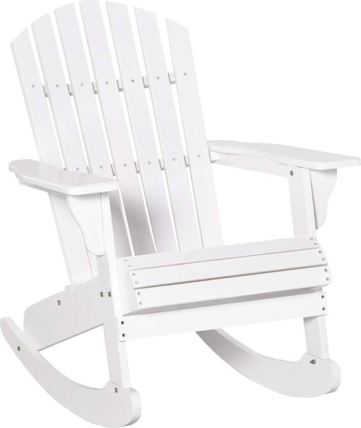 Adirondack Hagestol Gyngestol Gyngestol Hagestol Hagemøbler Balkongstol Hvit 77 X 94 X 97 Cm
