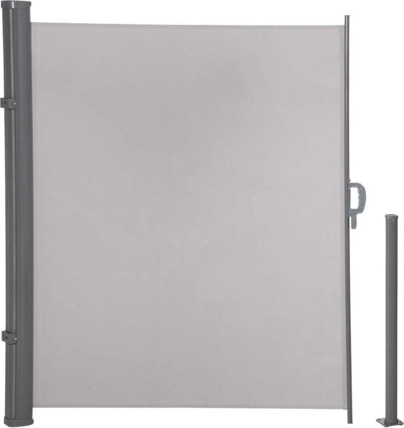 Sidemarkise 300X160Cm Privatliv Og Solbeskyttelse, Siderullgardin For Balkong Og Terrasse, Uv50+ Polyester, Grå