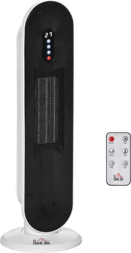 Varmevifte Varmevifte 2000W Elektrisk Varmeapparat Keramisk Varmetårn Med Fjernkontroll 24 Timers Timer Oscillasjonsvarmer Varme