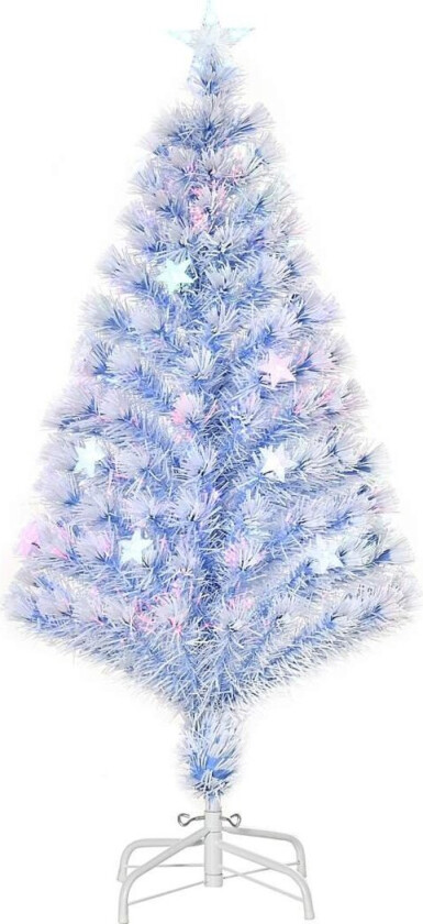 Kunstig Juletre Med 3 Led-Lys Juletre Pvc Metall Hvit + Blå Ø60 X 120H Cm