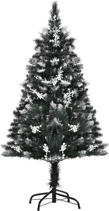 Kunstig Juletre 1,2 M Juletre Snødypet Design Juletre 222 Grener Flammehemmende Pvc Mørkegrønn Ø60 X 120 Cm