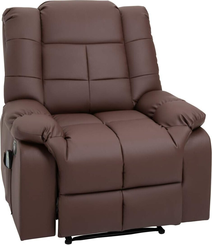 Massasjestol, Tv-Stol, Elektrisk Avslapningsstol Med Massasjefunksjon, Kunstskinn, Tre, Stål, Skum, Brun, 94 X 99 X 99 Cm