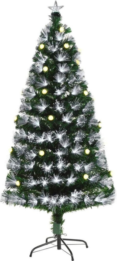 Kunstig Juletre Med Fjernkontroll Led-Lys Juletre Pvc Metall Grønn + Hvit Ø75 X 150 Cm
