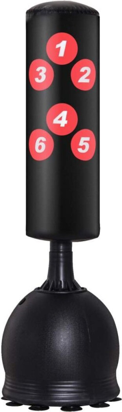 Boksesekk Frittstående Boksesekk 165 Cm For Voksne, Kraftig Med Sugekoppbase, Svart, Ideell For Profesjonelle Og Nybegynnere