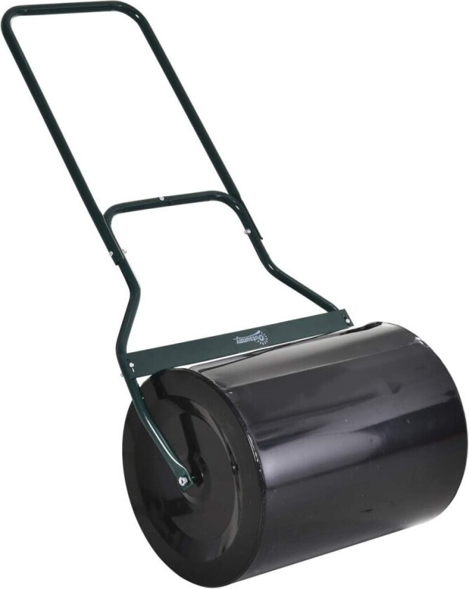 U-Håndtak Plenrulle Hagerulle 40Cm Diameter 60L Vann/Sandfyll Metall Svart 57 X 40 X 123Cm