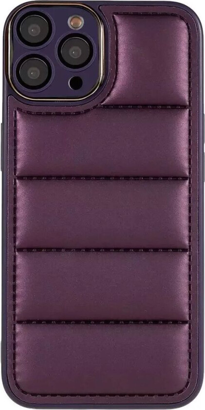 iPhone 14 Pro Max Skinndekket 3D Plastbakdeksel med Kameralinsebeskyttelse - Lilla