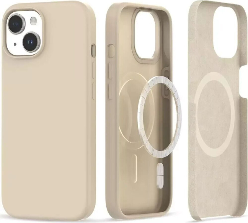 Tech-Protect iPhone 15 Tech-Protect Silikon Deksel - MagSafe Kompatibel - Sand Beige