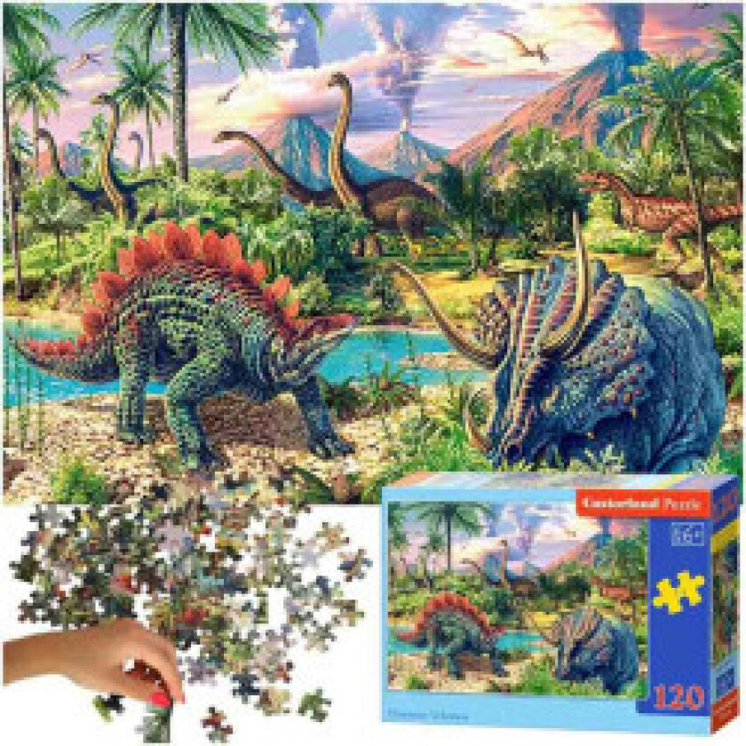CASTORLAND Puslespill 120el. Dinosuar Volcanos - Dinosaurer ved vulkanene