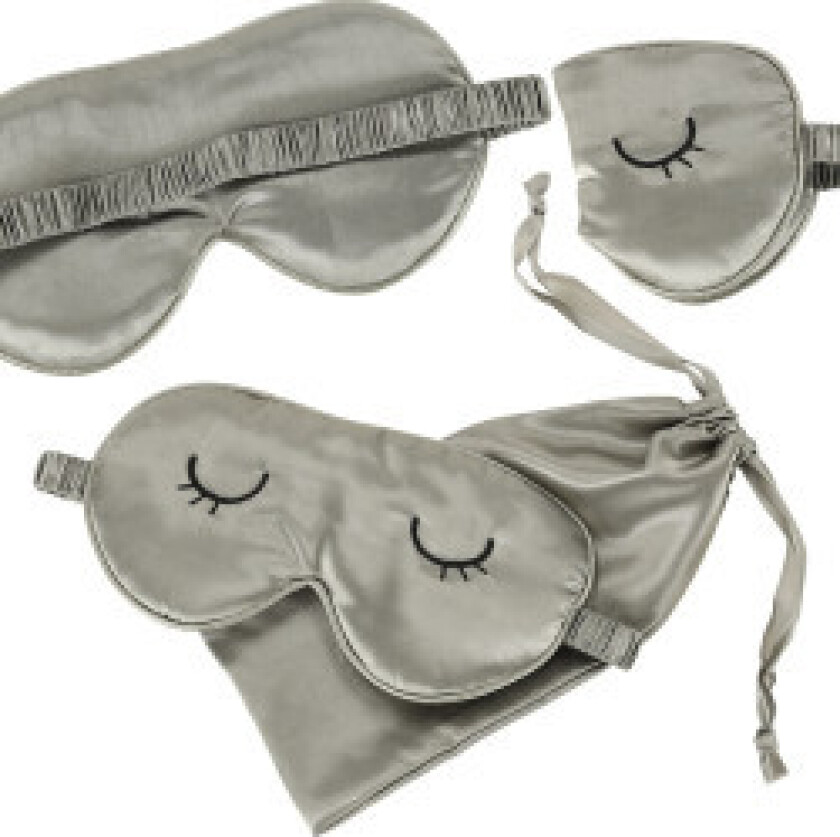 Sovemaske for bind for øynene i grått etui