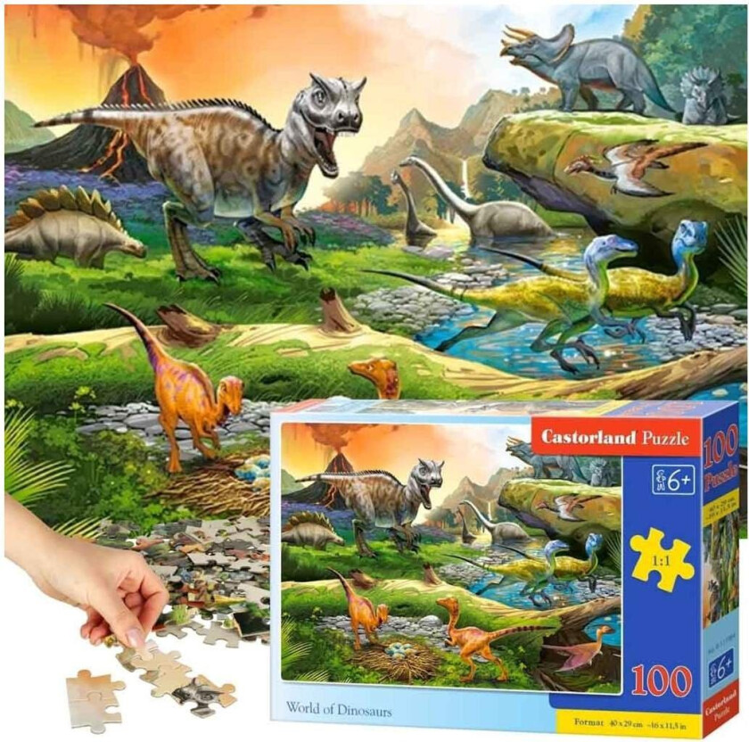 CASTORLAND Puslespill 100el. Dinosaurenes verden