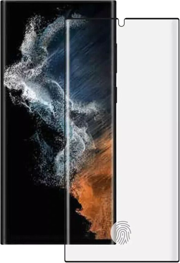 Samsung Galaxy S23 Ultra  Skjermbeskytter - Herdet glass - Gjennomsiktig med Svart Kant