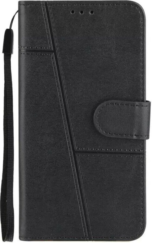 iPhone 8 Plus / 7 Plus Flippdeksel i Skinn med Lommebok og Stropp - Svart