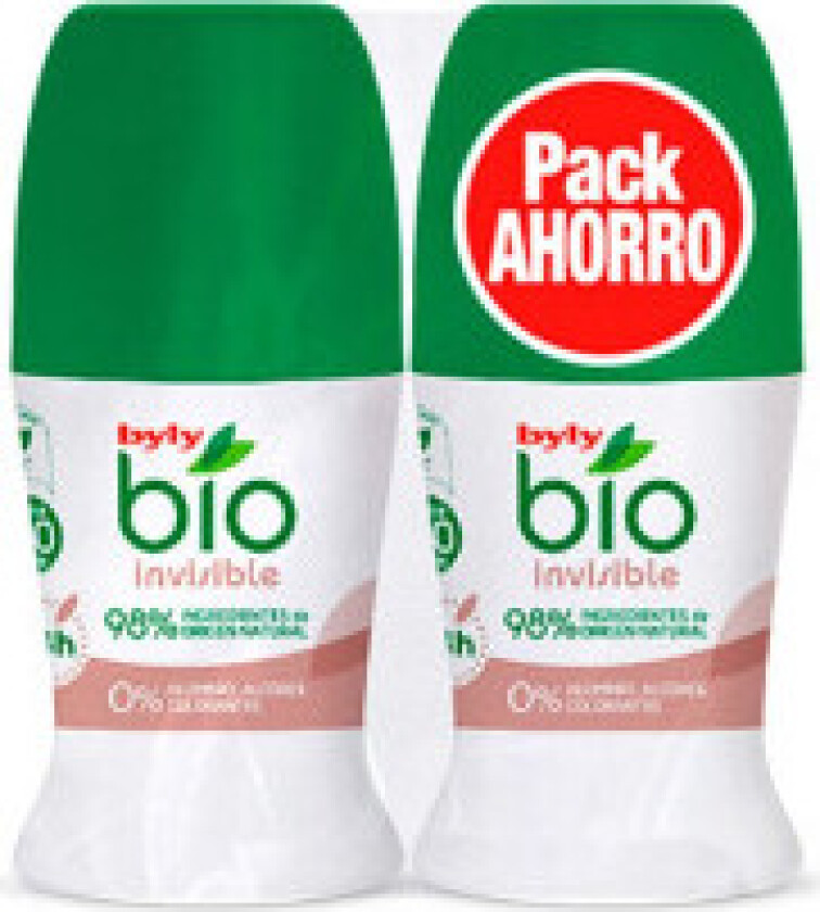 Bio Natural 0% Invisible Deodorant Roll On 2x50ml