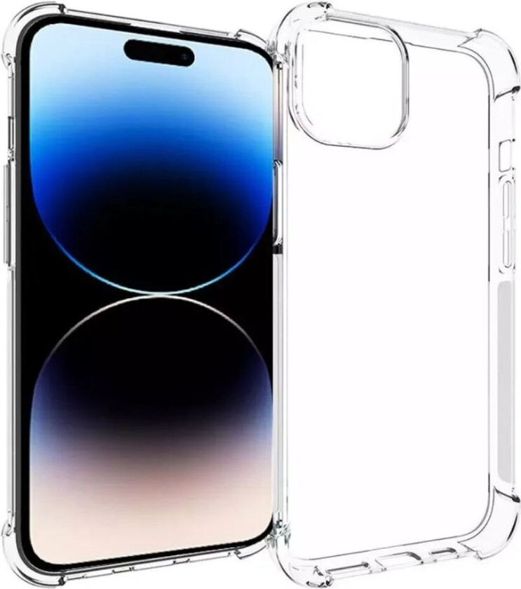 iPhone 15 Plus Støtsikkert Fleksibelt Plast Deksel - Gjennomsiktig