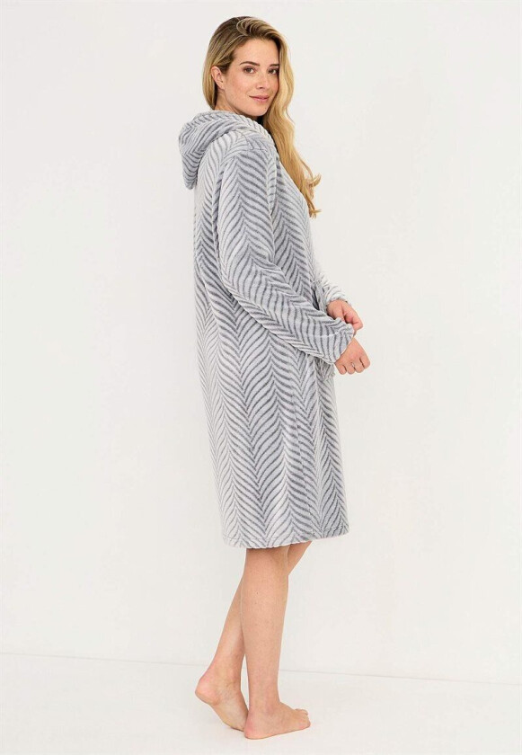 Morgenkåpe i mønstret fleece Lotta 38/40