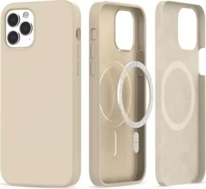 Tech-Protect iPhone 12 / 12 Pro Tech-Protect Silikon Deksel - MagSafe Kompatibel - Beige