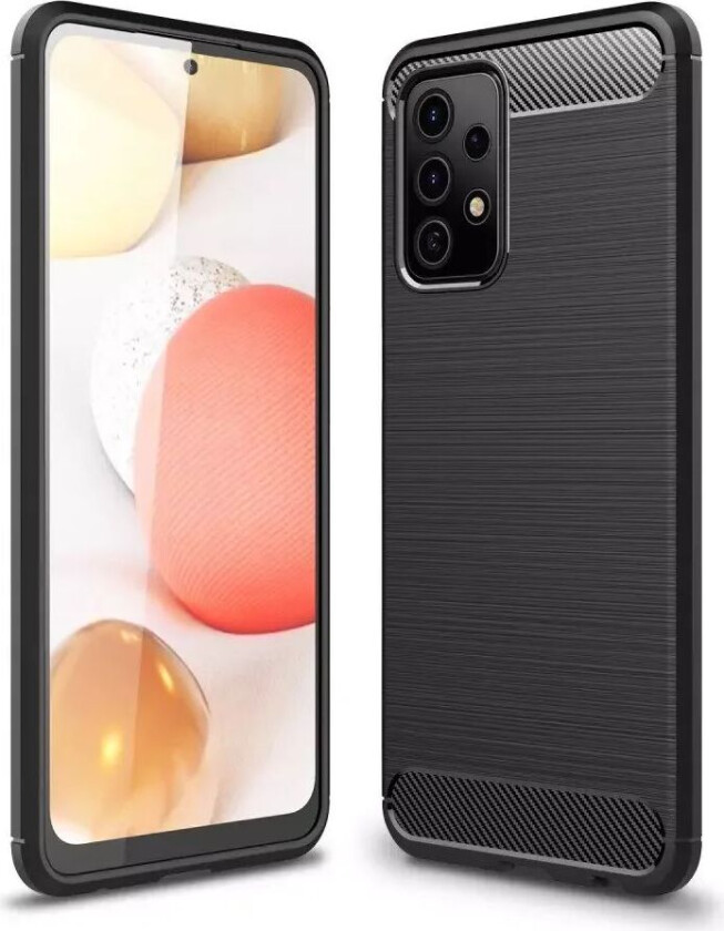 Samsung Galaxy A52s (5G) / A52 (4G / 5G) Børstet karbonfiber Fleksibel plastdeksel - Svart