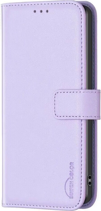 Samsung Galaxy S24+ (Plus) Kunst Skinn Flip Deksel m. Stativ & Lommebok - Lett Lilla