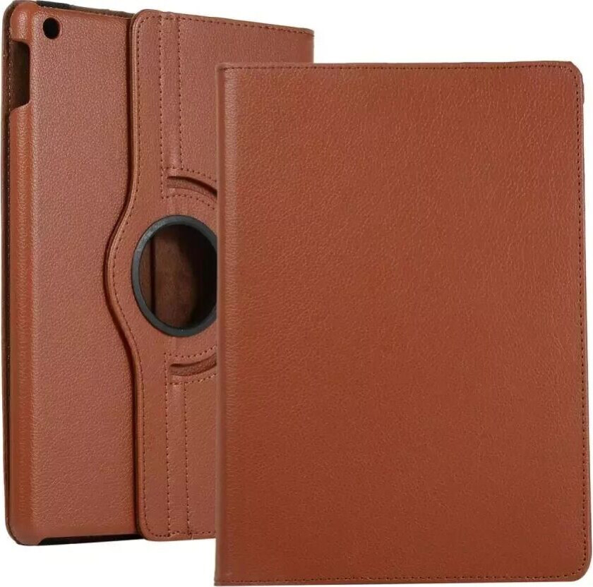 iPad 10.2" (2021 / 2020 / 2019) Klassisk Skinn Deksel m. 360⁰ Stativfunksjon - Brun