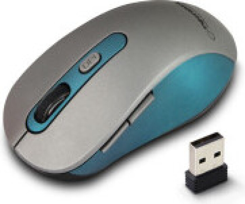 trådløs 2,4Ghz optisk mus 6D Usb Adara blå