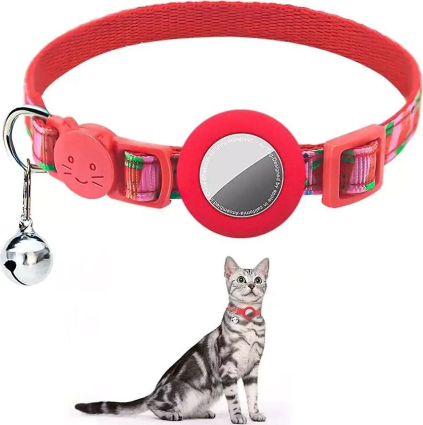 Kattehalsbånd med AirTag Silikondeksel & Klokke - Vannmelon