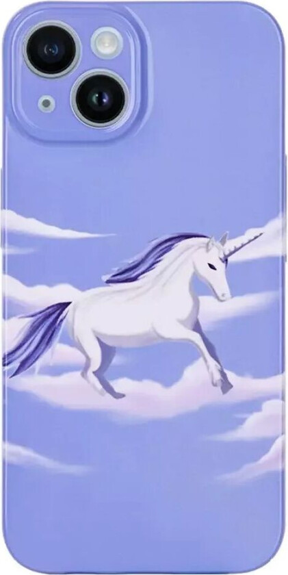 iPhone 14 Hard Plast Deksel m. Trykk - Enhjørning