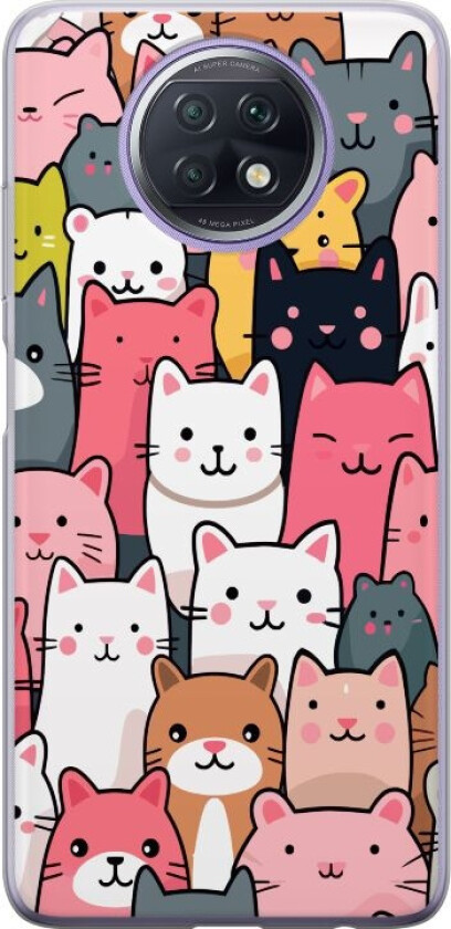 Mobildeksel til Xiaomi Redmi Note 9T med Kattmønster motiv