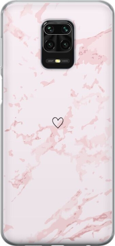 Mobildeksel til Xiaomi Redmi Note 9S med Rosa Hjerte motiv