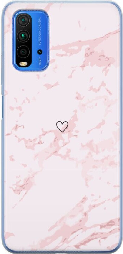 Mobildeksel til Xiaomi Redmi Note 9 4G med Rosa Hjerte motiv