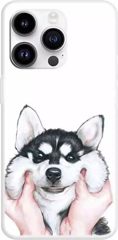 iPhone 15 Pro Fleksibelt Plast Deksel m. Trykk - Husky