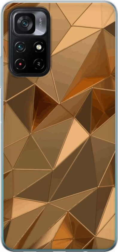 Mobildeksel til Xiaomi Poco M4 Pro 5G med 3D Gull motiv