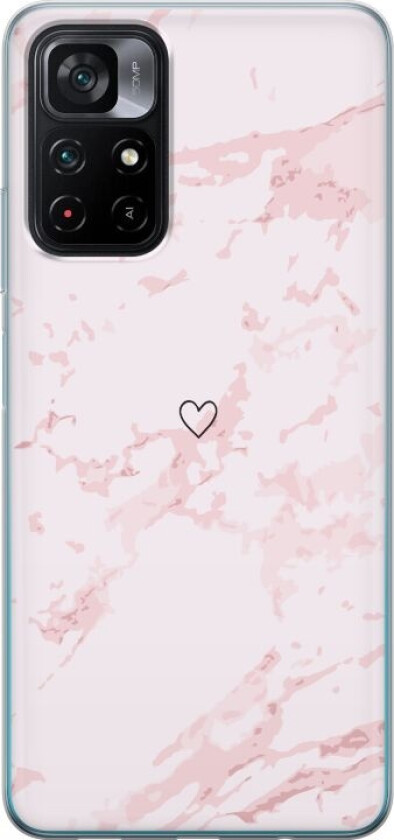 Mobildeksel til Xiaomi Poco M4 Pro 5G med Rosa Hjerte motiv