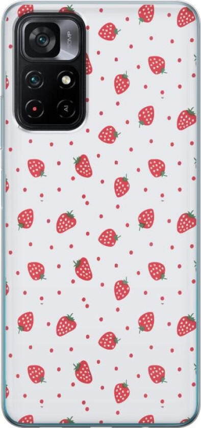 Mobildeksel til Xiaomi Poco M4 Pro 5G med Jordbær motiv