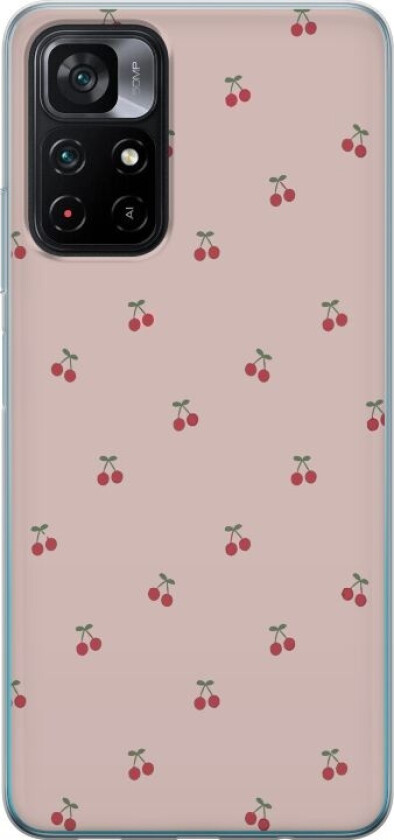 Mobildeksel til Xiaomi Poco M4 Pro 5G med Kirsebær motiv
