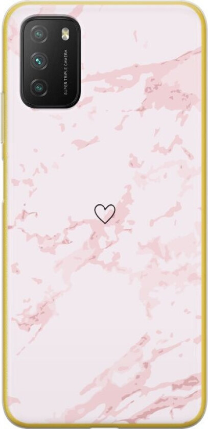 Mobildeksel til Xiaomi Poco M3 med Rosa Hjerte motiv