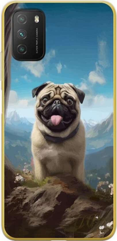 Mobildeksel til Xiaomi Poco M3 med Glad Hund motiv