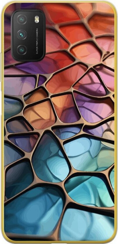 Mobildeksel til Xiaomi Poco M3 med Metalliskt mønster motiv