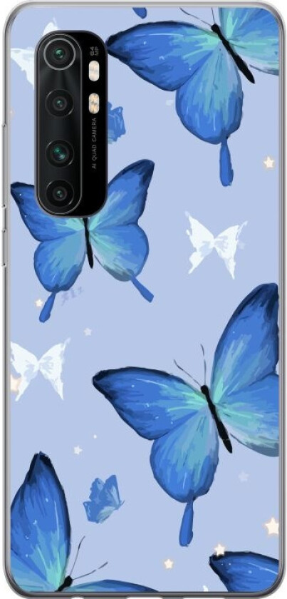 Mobildeksel til Xiaomi Mi Note 10 Lite med Blå sommerfugler motiv