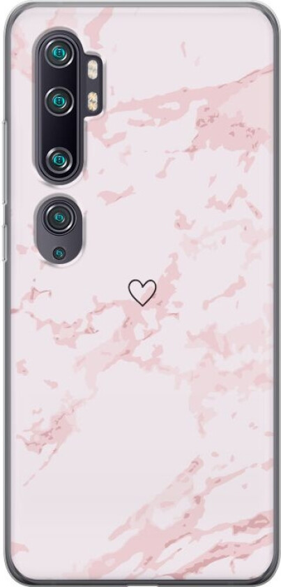 Mobildeksel til Xiaomi Mi Note 10 med Rosa Hjerte motiv