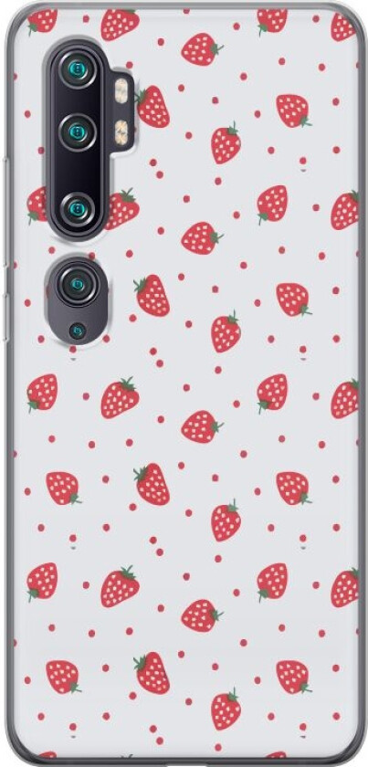Mobildeksel til Xiaomi Mi Note 10 med Jordbær motiv