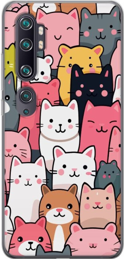 Mobildeksel til Xiaomi Mi Note 10 med Kattmønster motiv