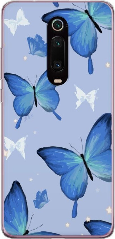 Mobildeksel til Xiaomi Mi 9T Pro med Blå sommerfugler motiv